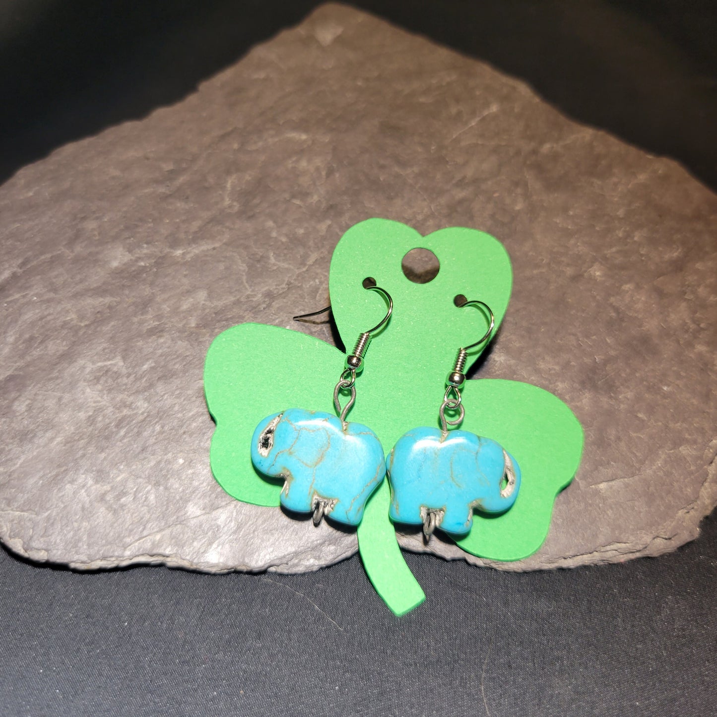 Turquoise Elephant Earrings