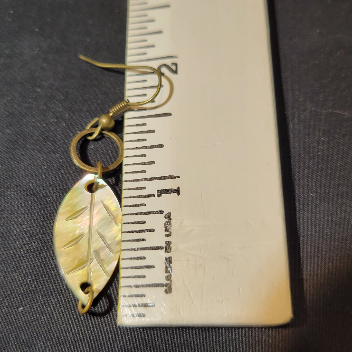 Iridescent leaf earrings
