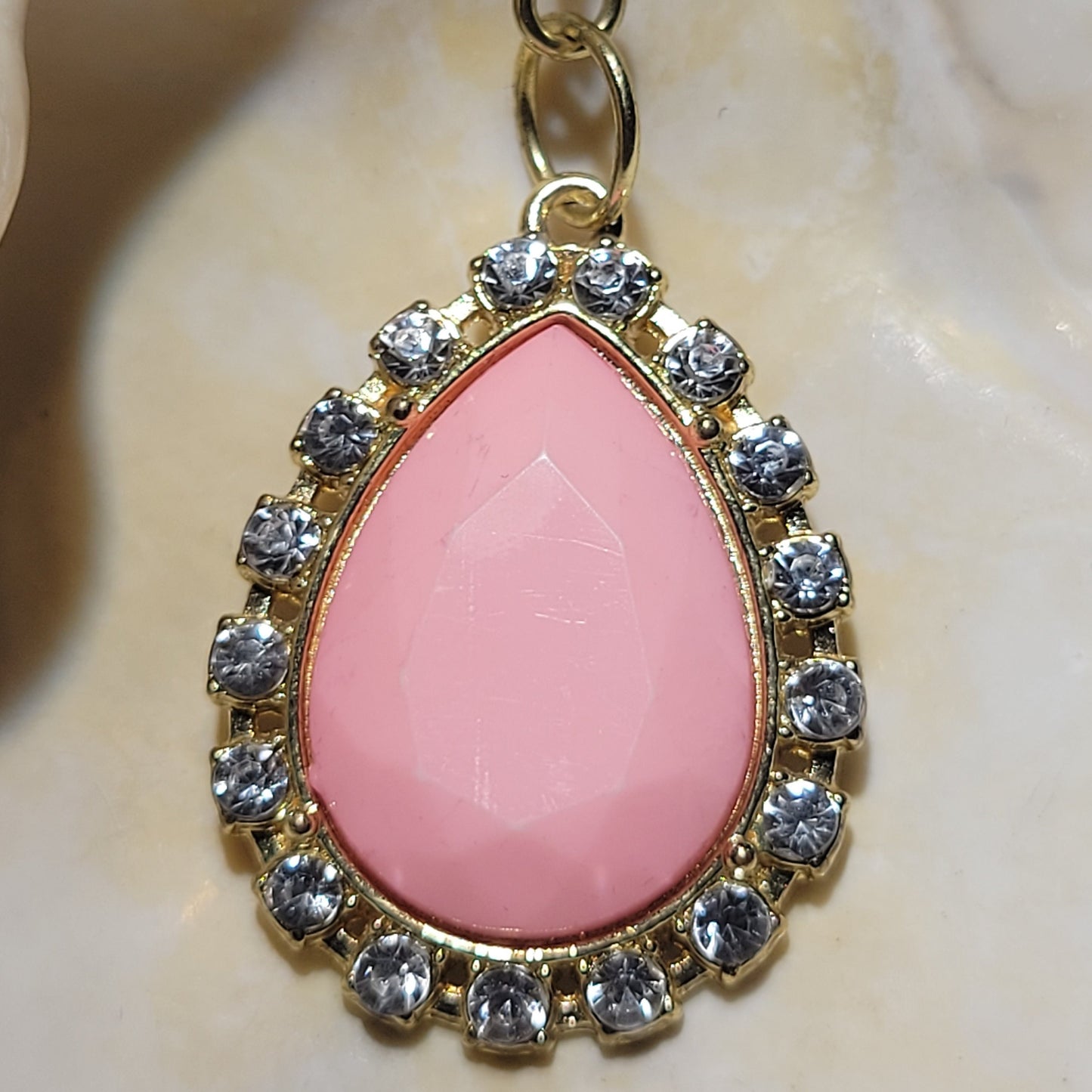 Pink Sparkle Teardrop Earrings