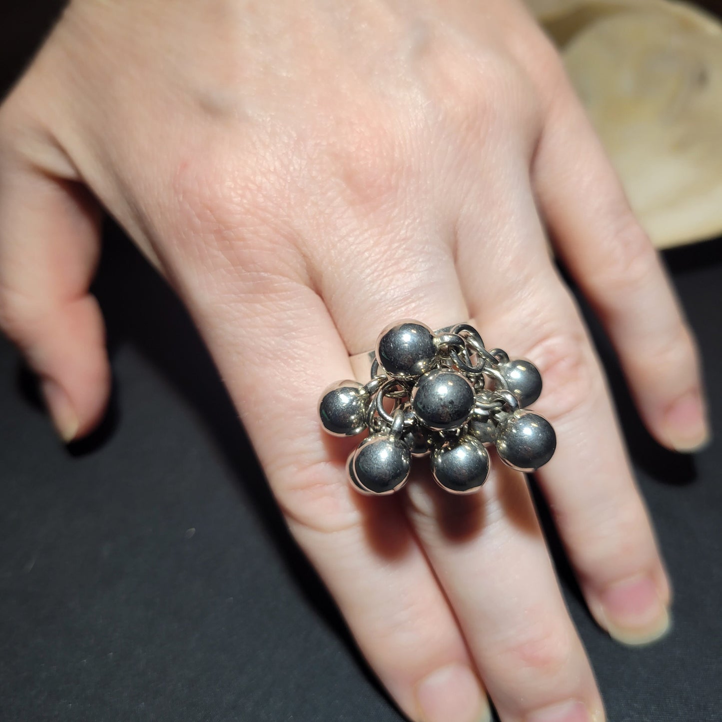 Silver Beaded Ring