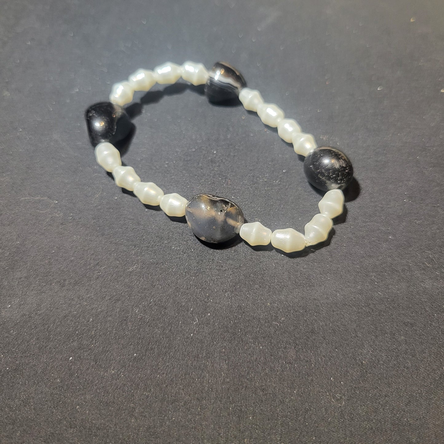 Black and white beaded bracelet
