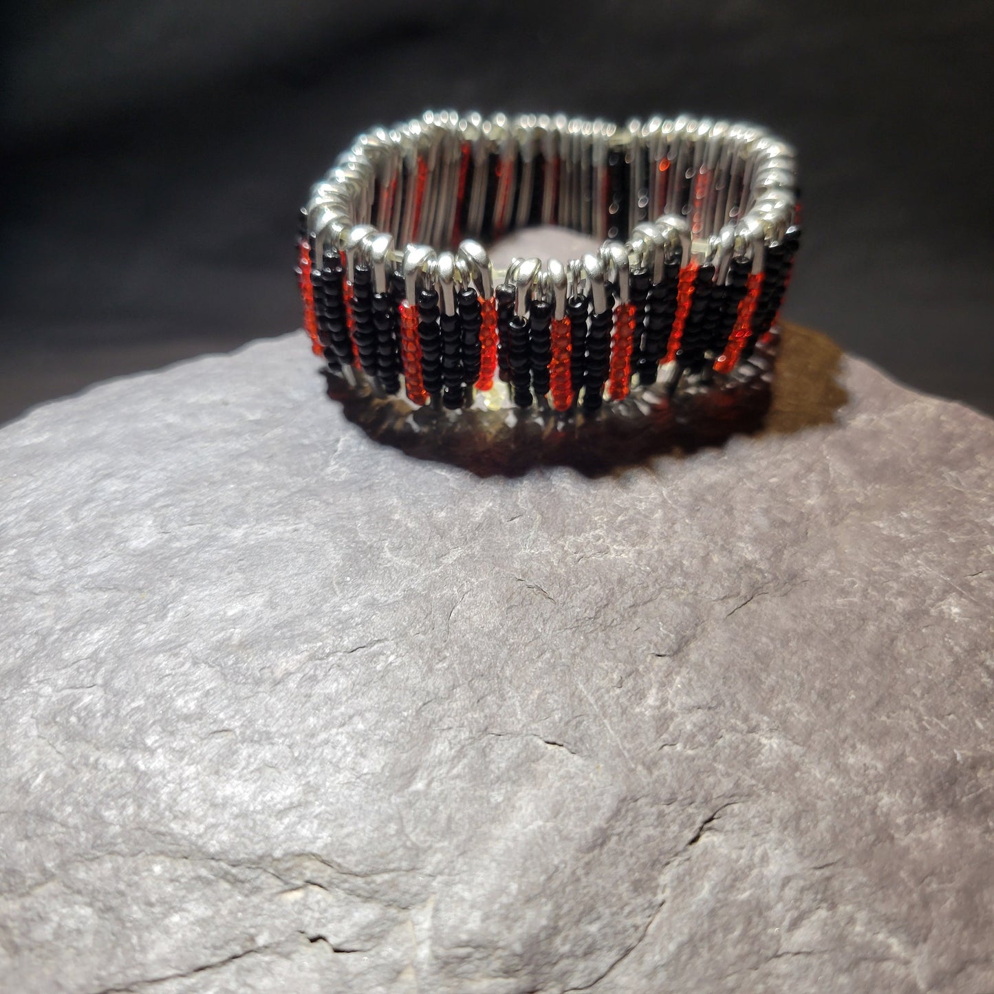 Rock n roll safety pin bracelet