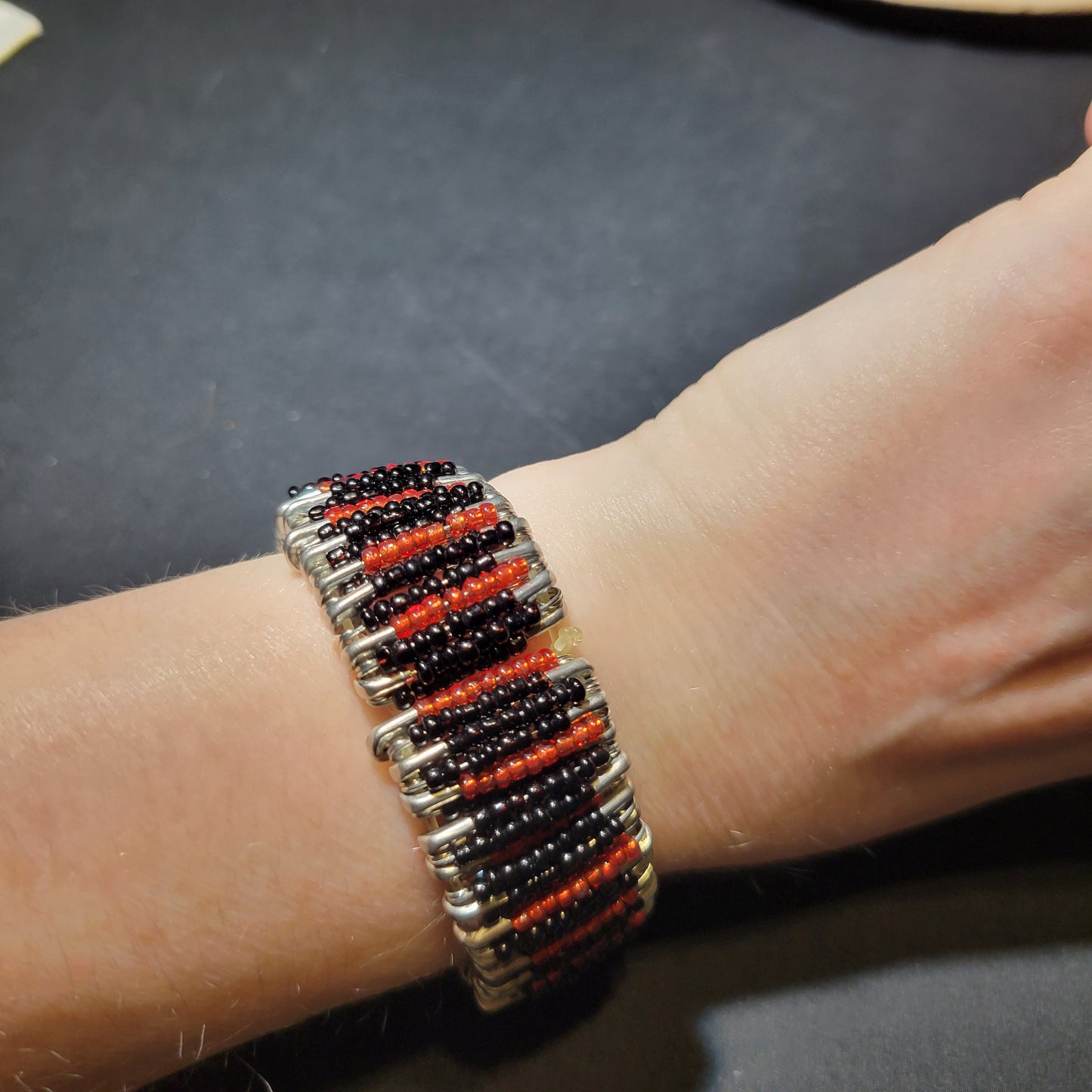 Rock n roll safety pin bracelet