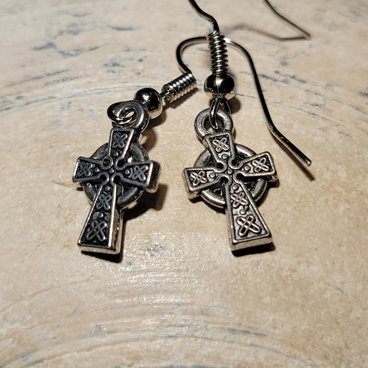Mini Celtic Cross Earrings