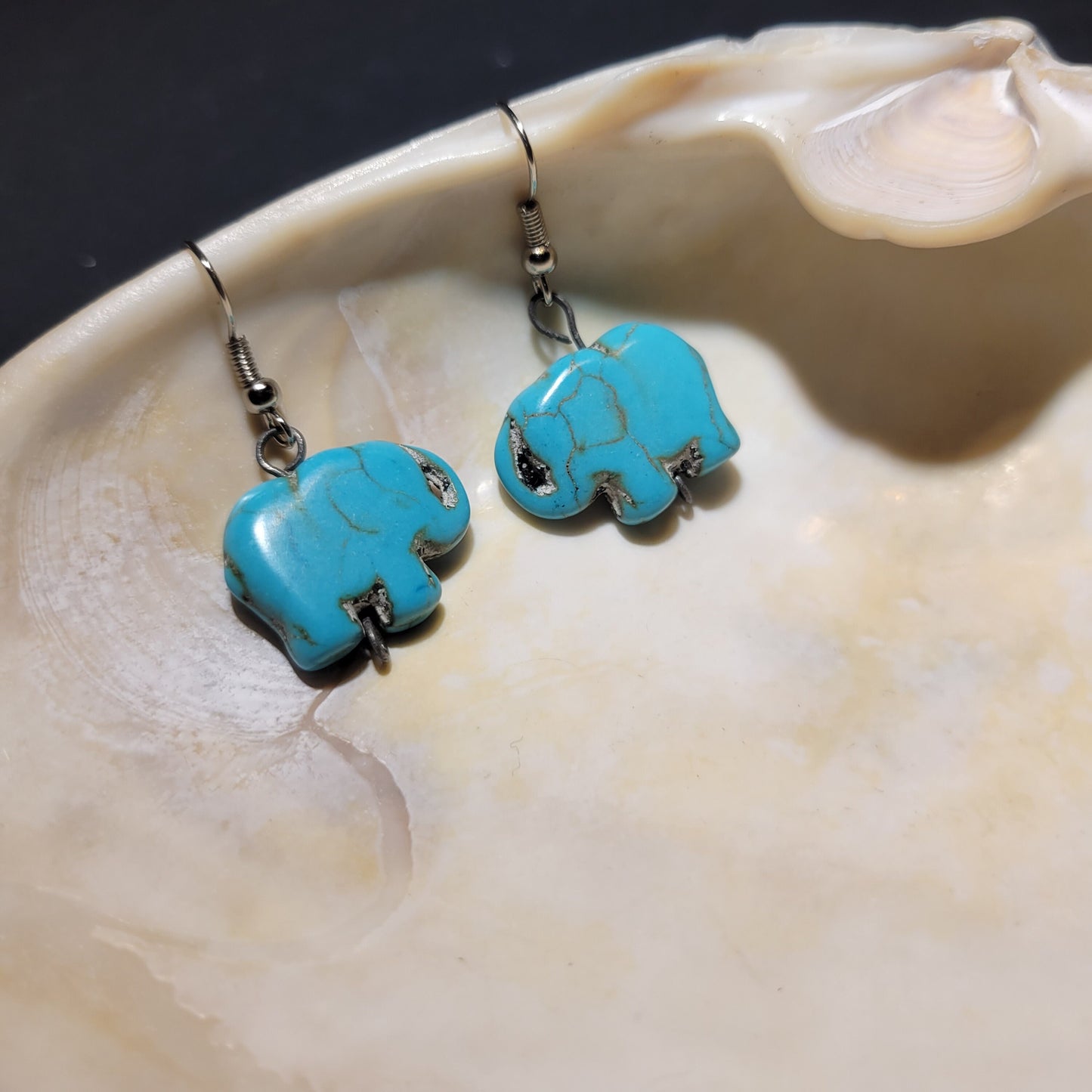 Turquoise Elephant Earrings