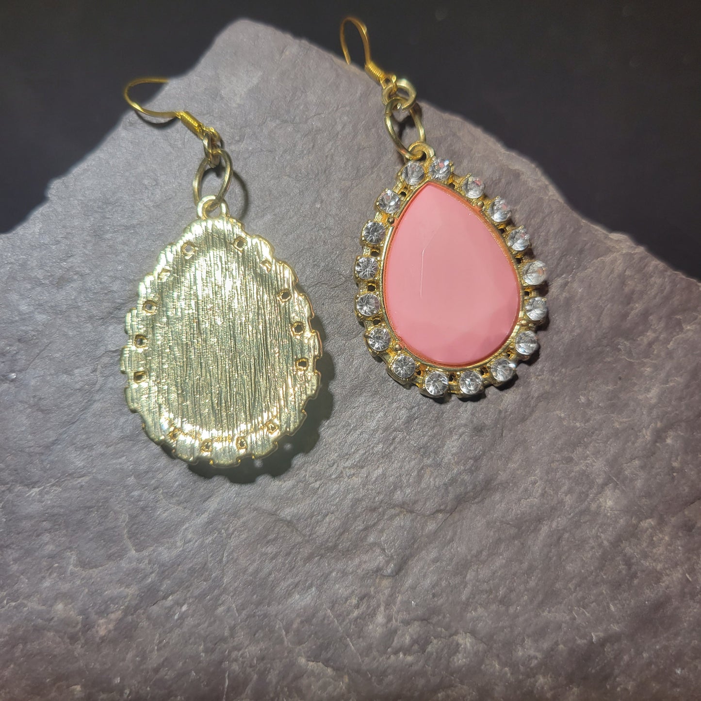 Pink Sparkle Teardrop Earrings