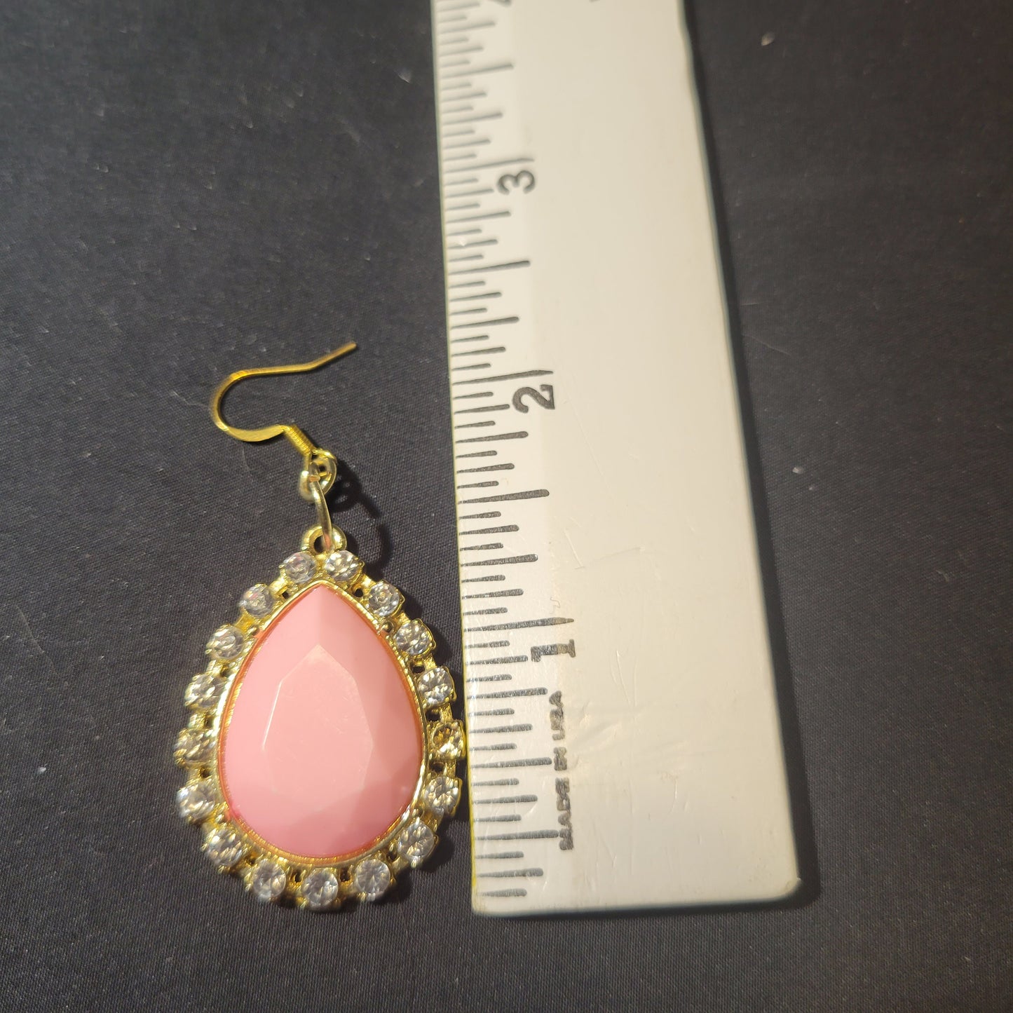 Pink Sparkle Teardrop Earrings
