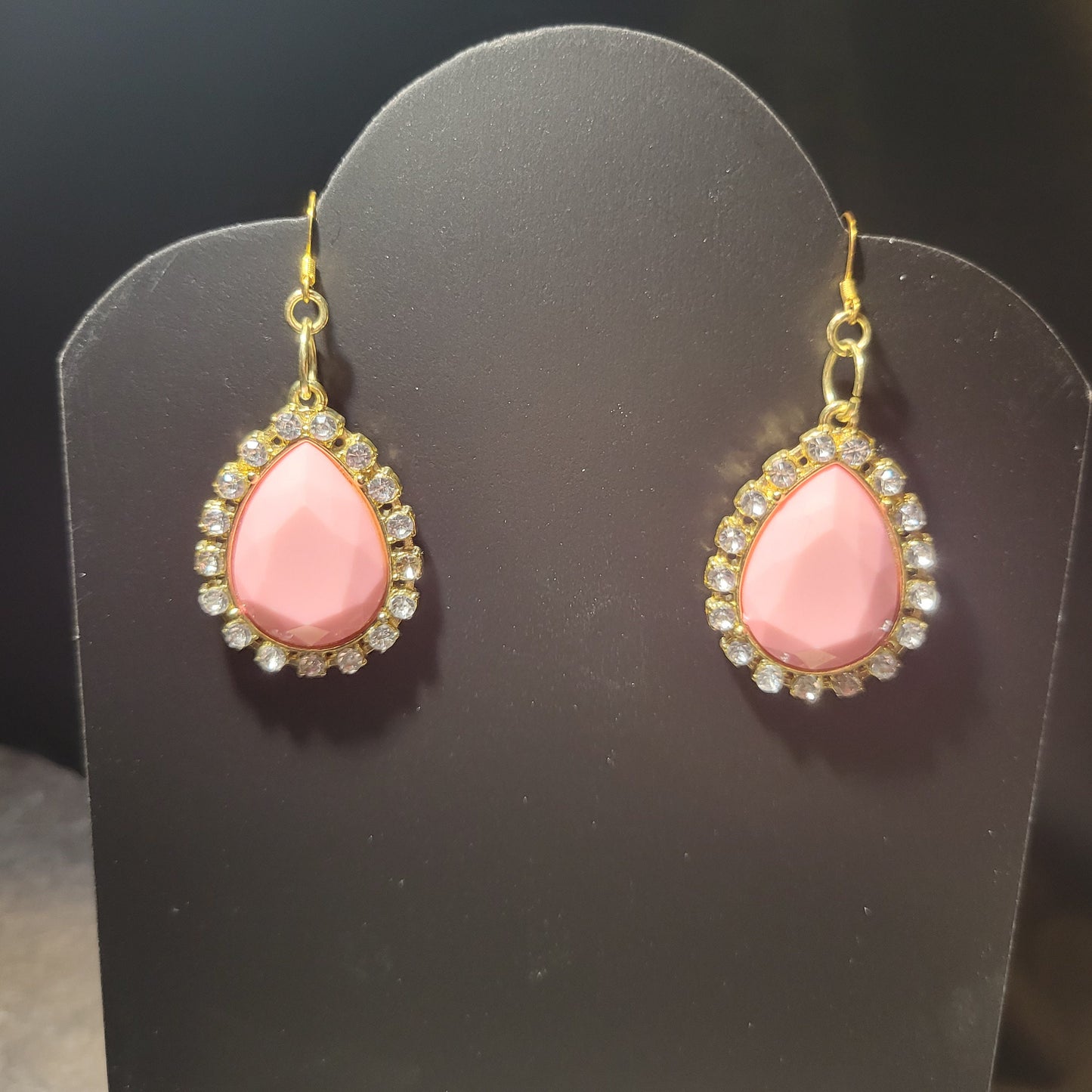 Pink Sparkle Teardrop Earrings