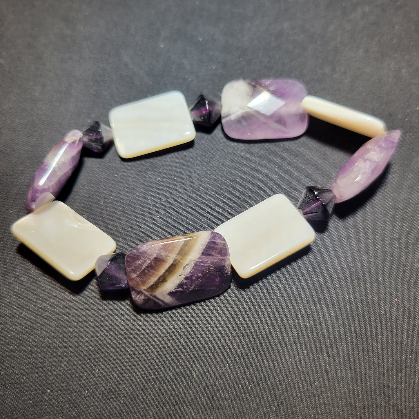 Amethyst and Shell Bracelet
