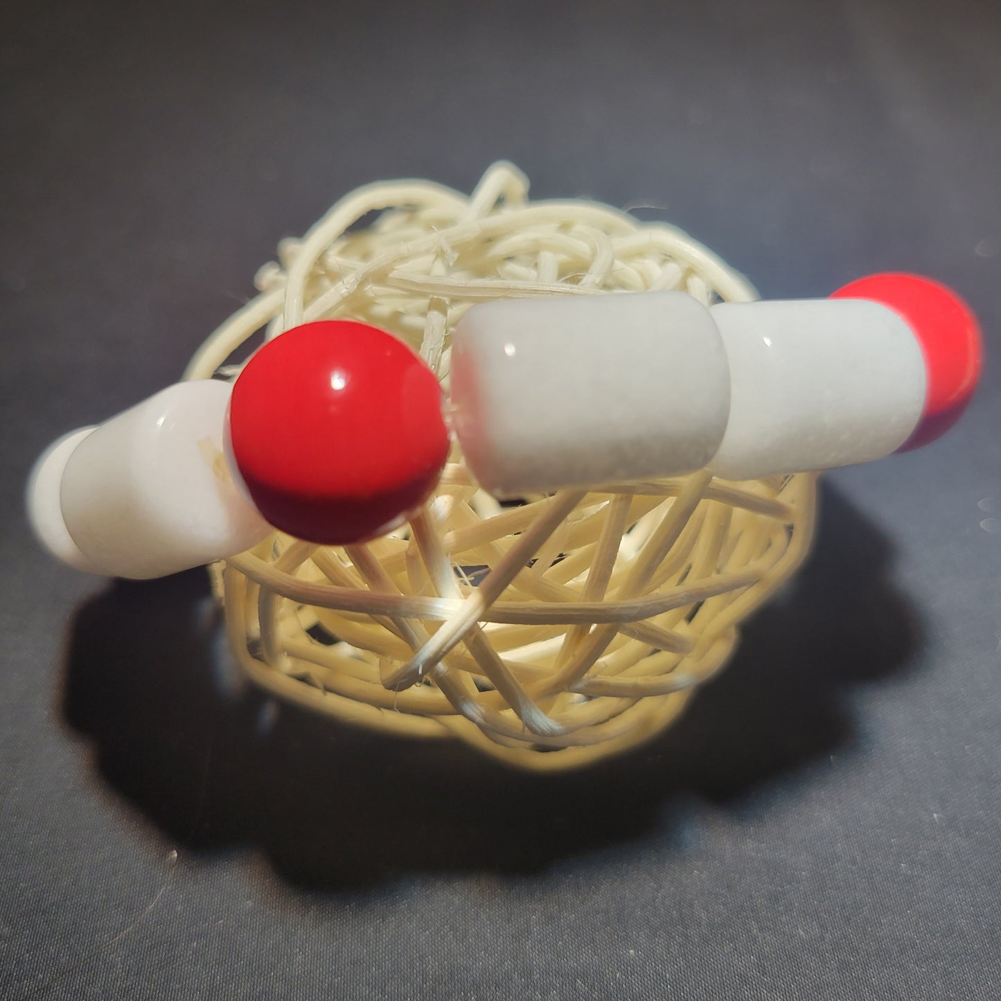 White and Red Beaded Bracelet
