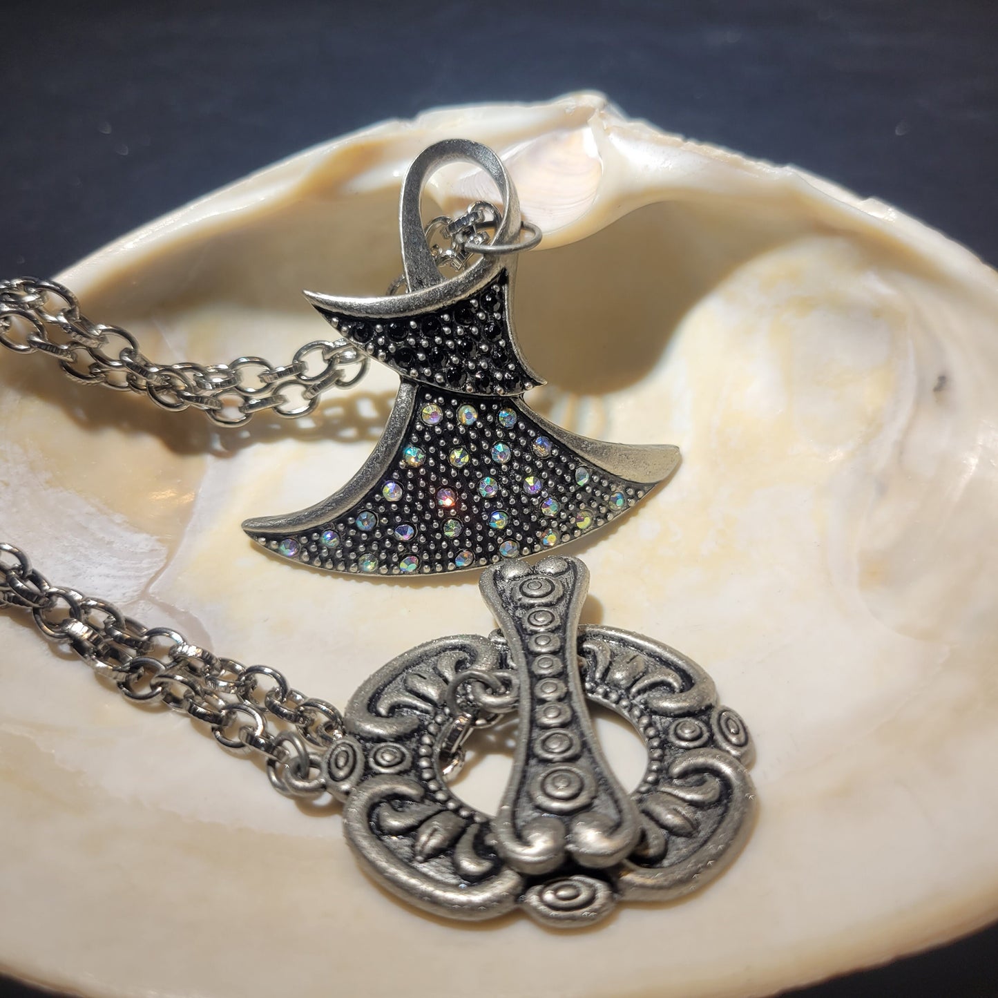 Abstract gunmetal necklace