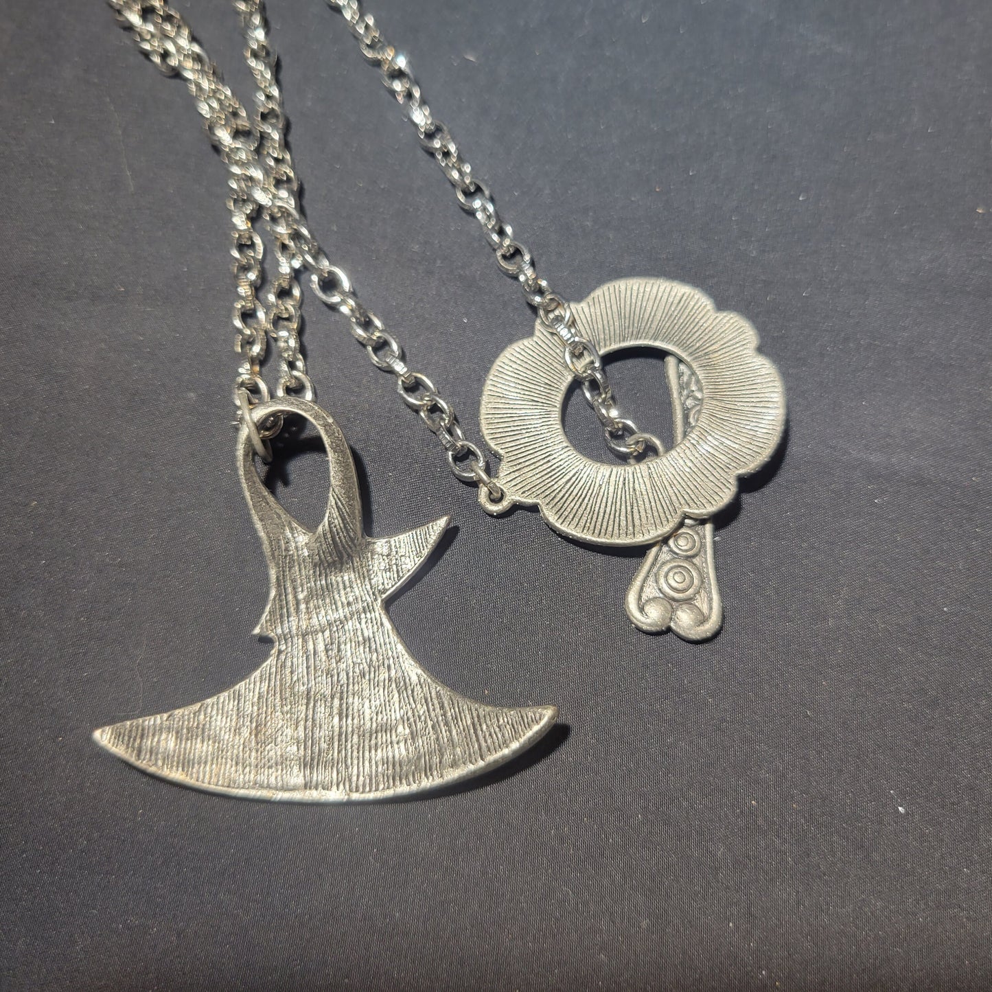 Abstract gunmetal necklace