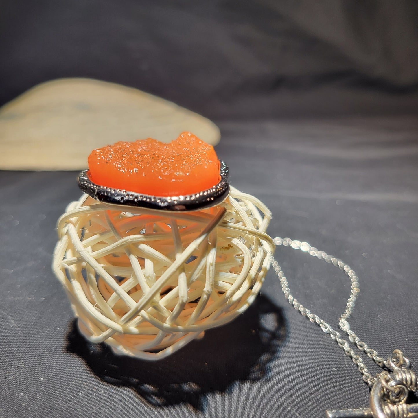 Orange pendant necklace