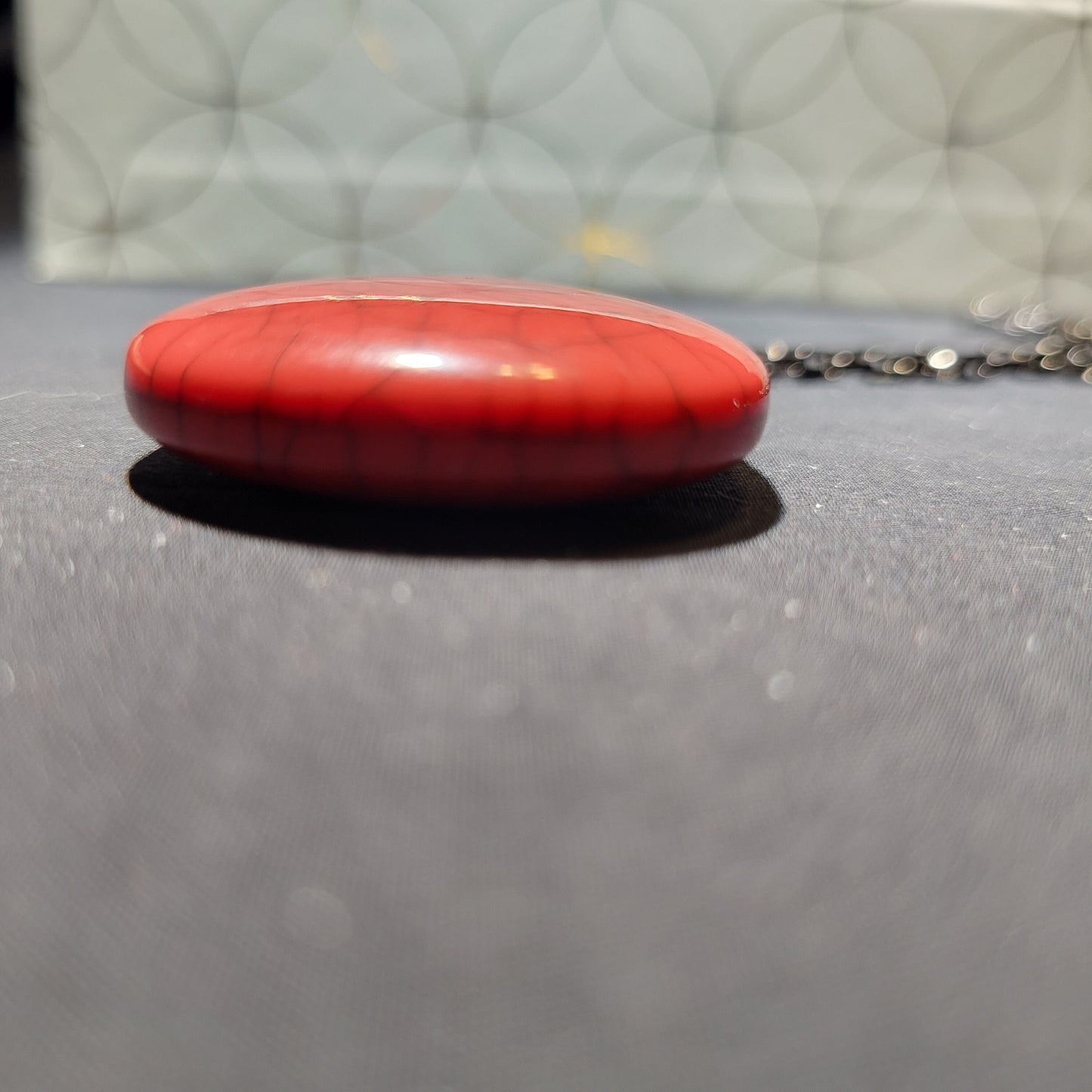 Crackled red jasper pendant necklace
