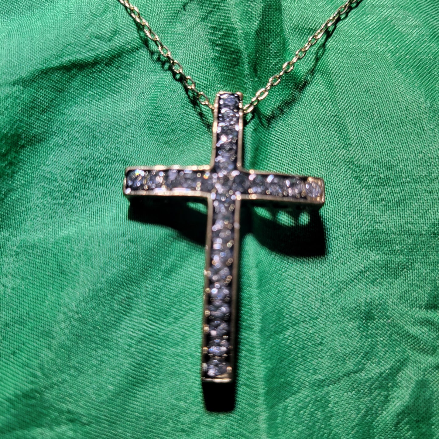 Gold bordered crystal cross