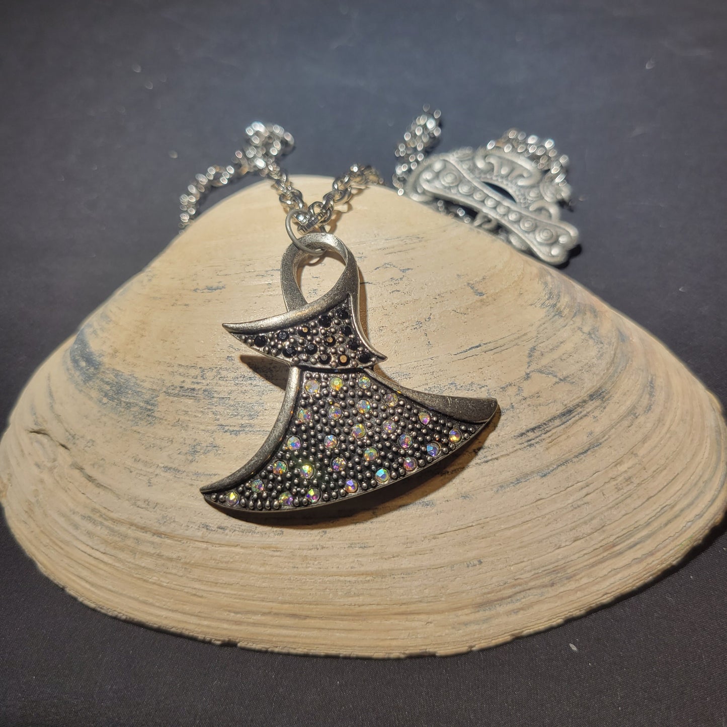 Abstract gunmetal necklace