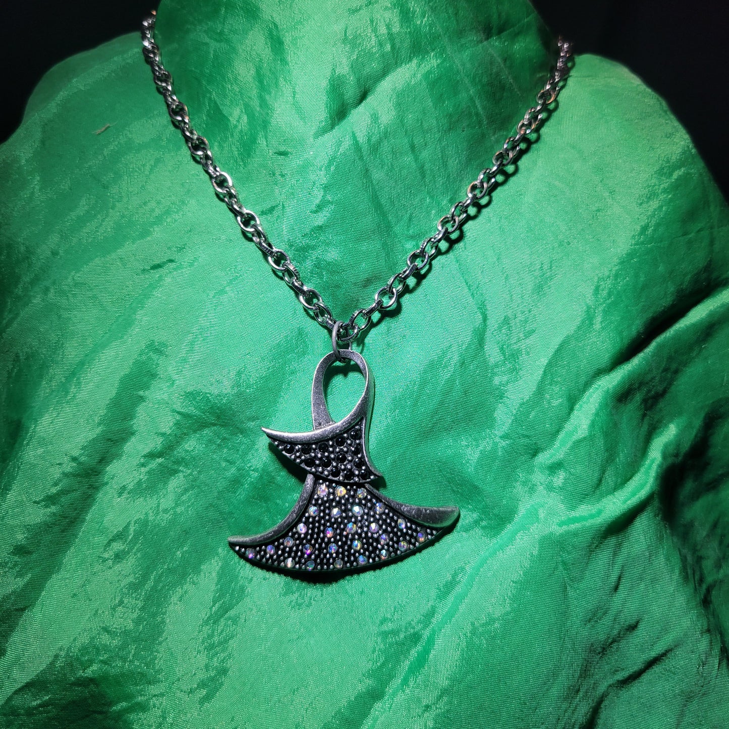 Abstract gunmetal necklace