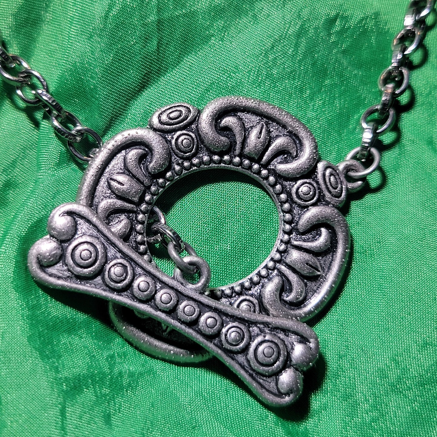 Abstract gunmetal necklace