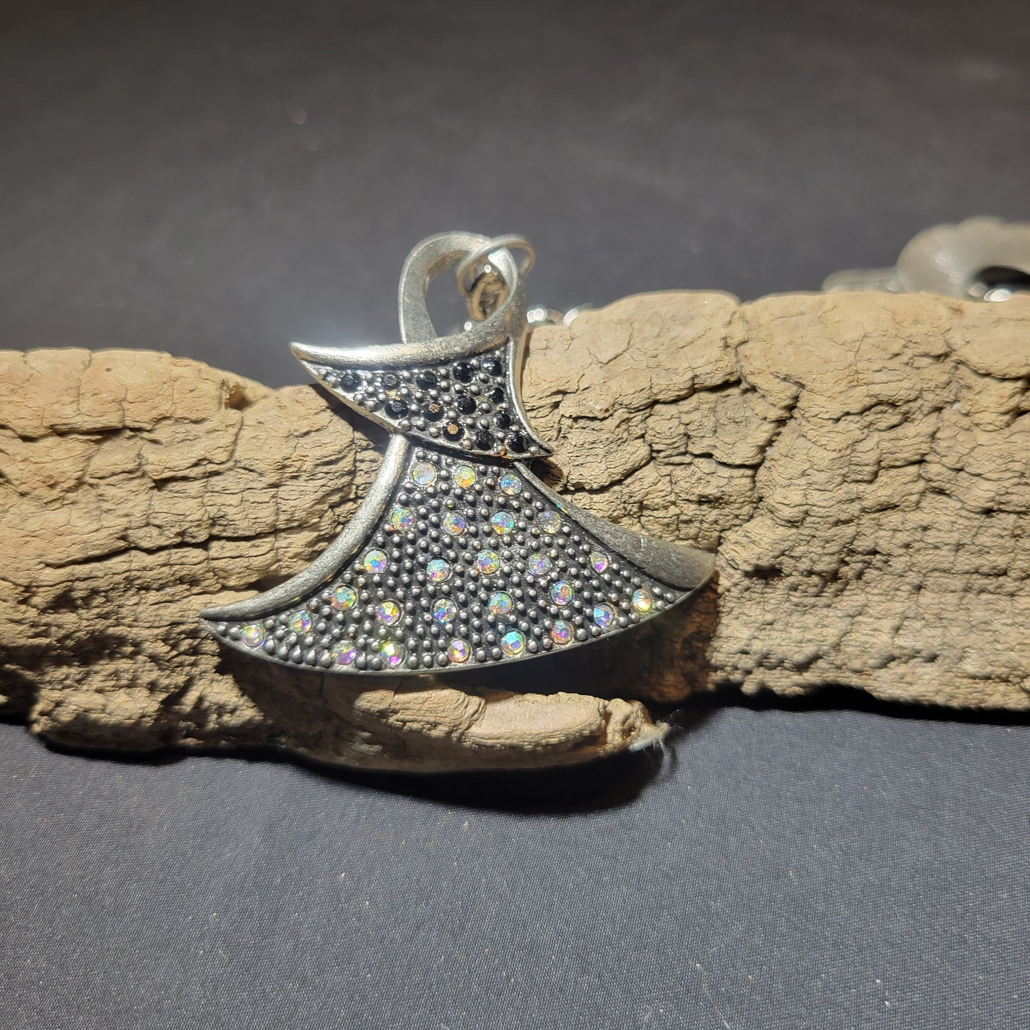 Abstract gunmetal necklace