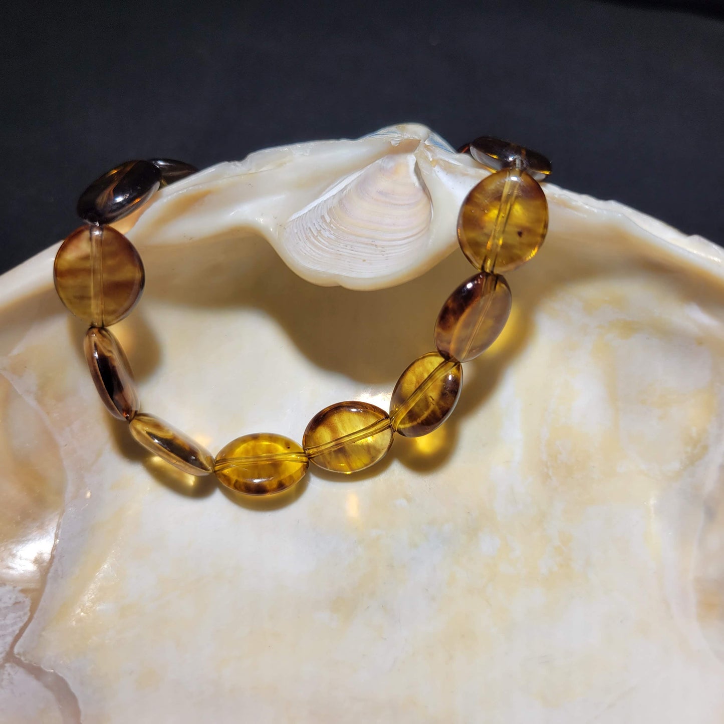 Amber Acrylic Beaded Bracelet