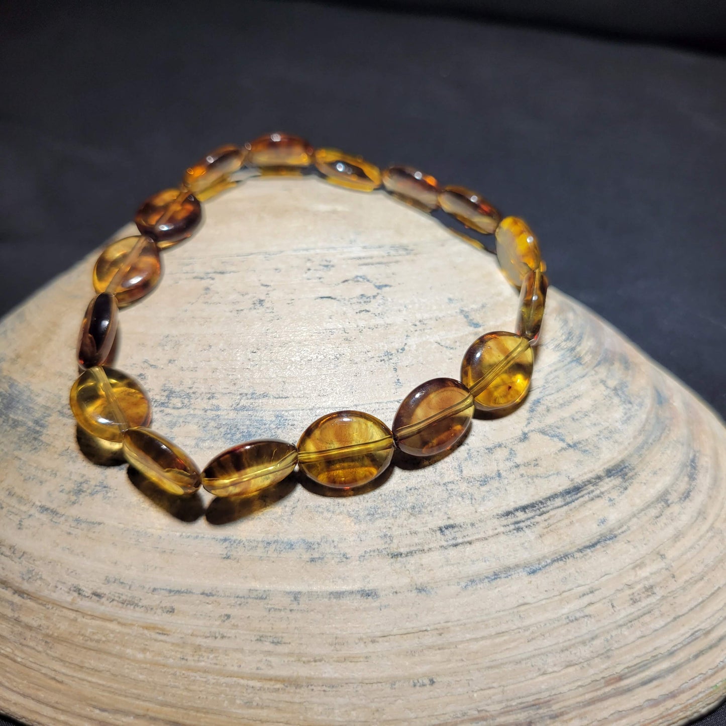 Amber Acrylic Beaded Bracelet