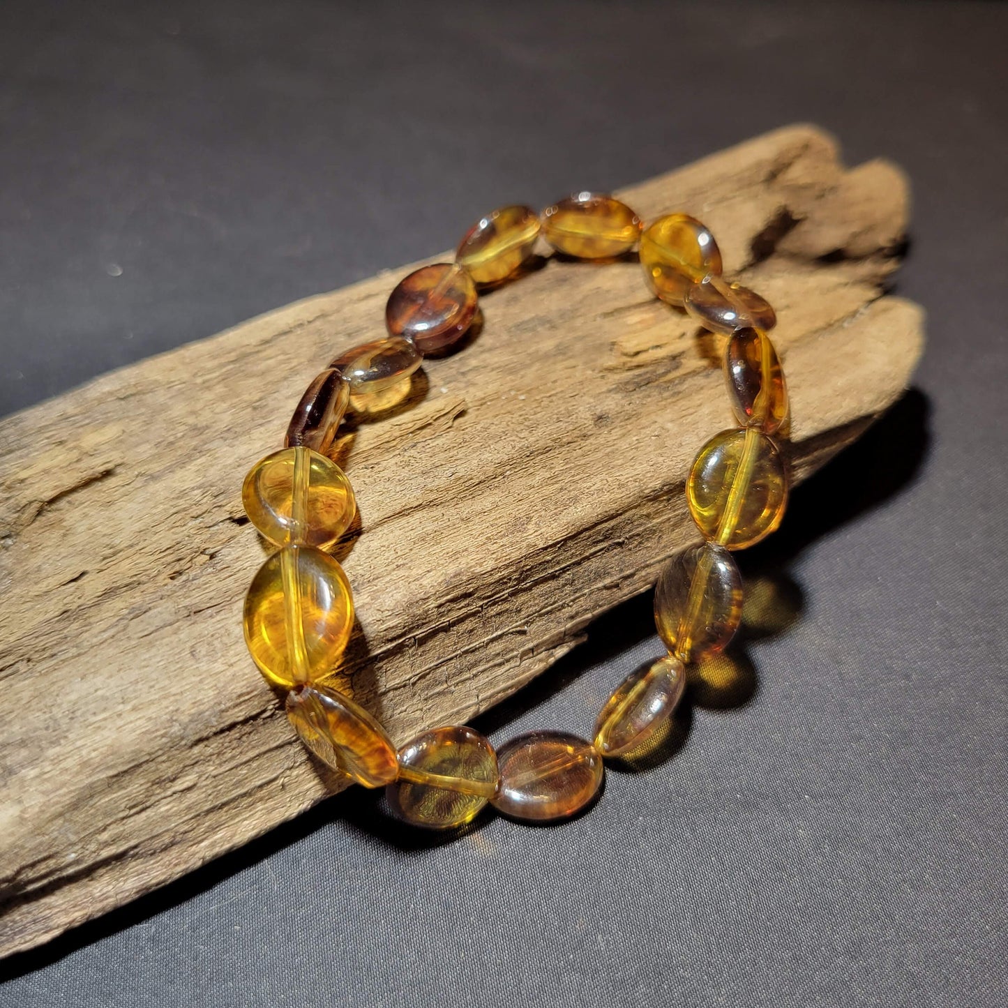 Amber Acrylic Beaded Bracelet