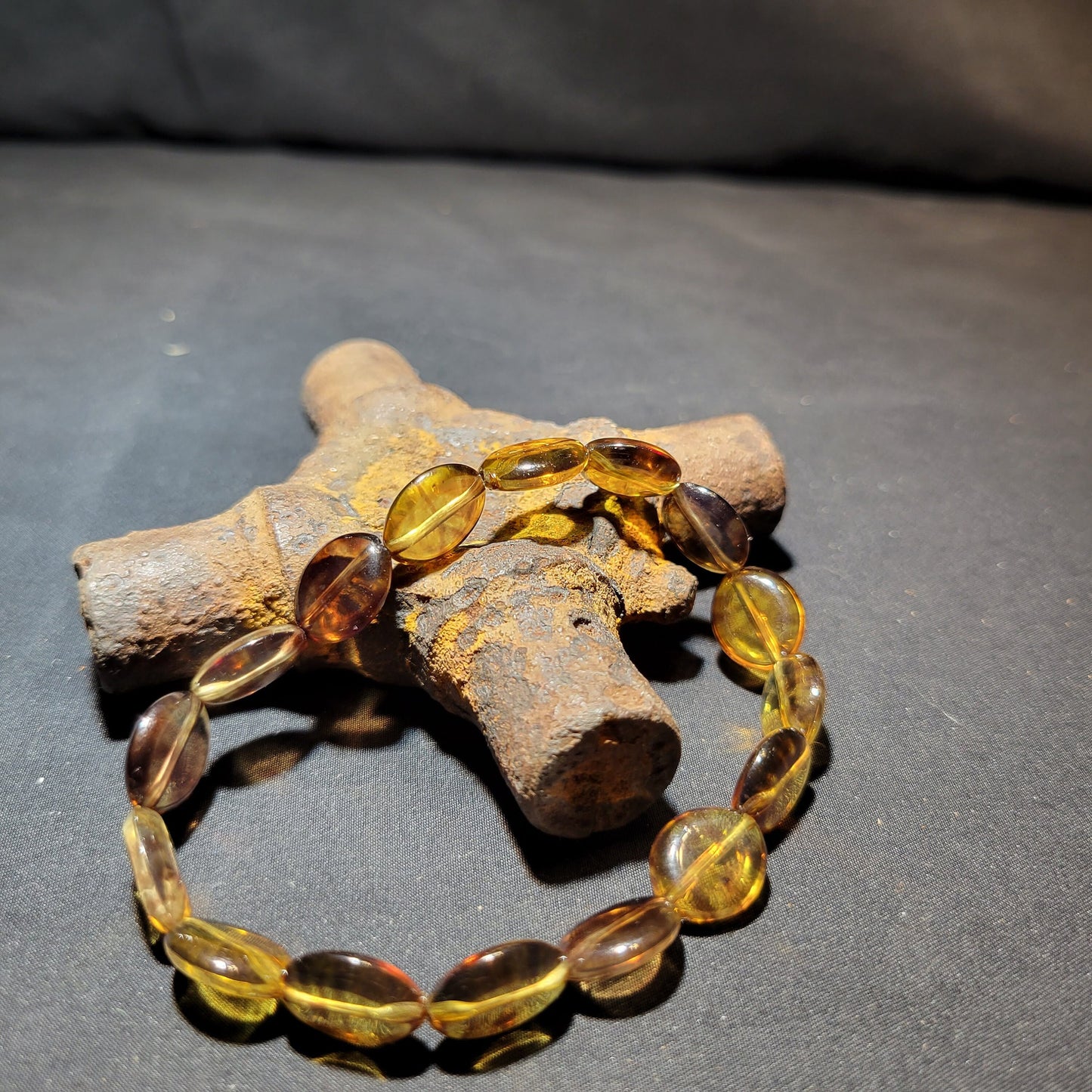 Amber Acrylic Beaded Bracelet