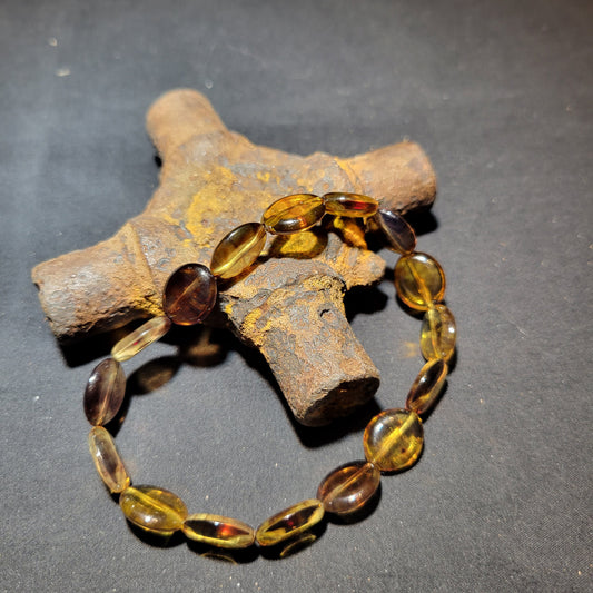 Amber Acrylic Beaded Bracelet