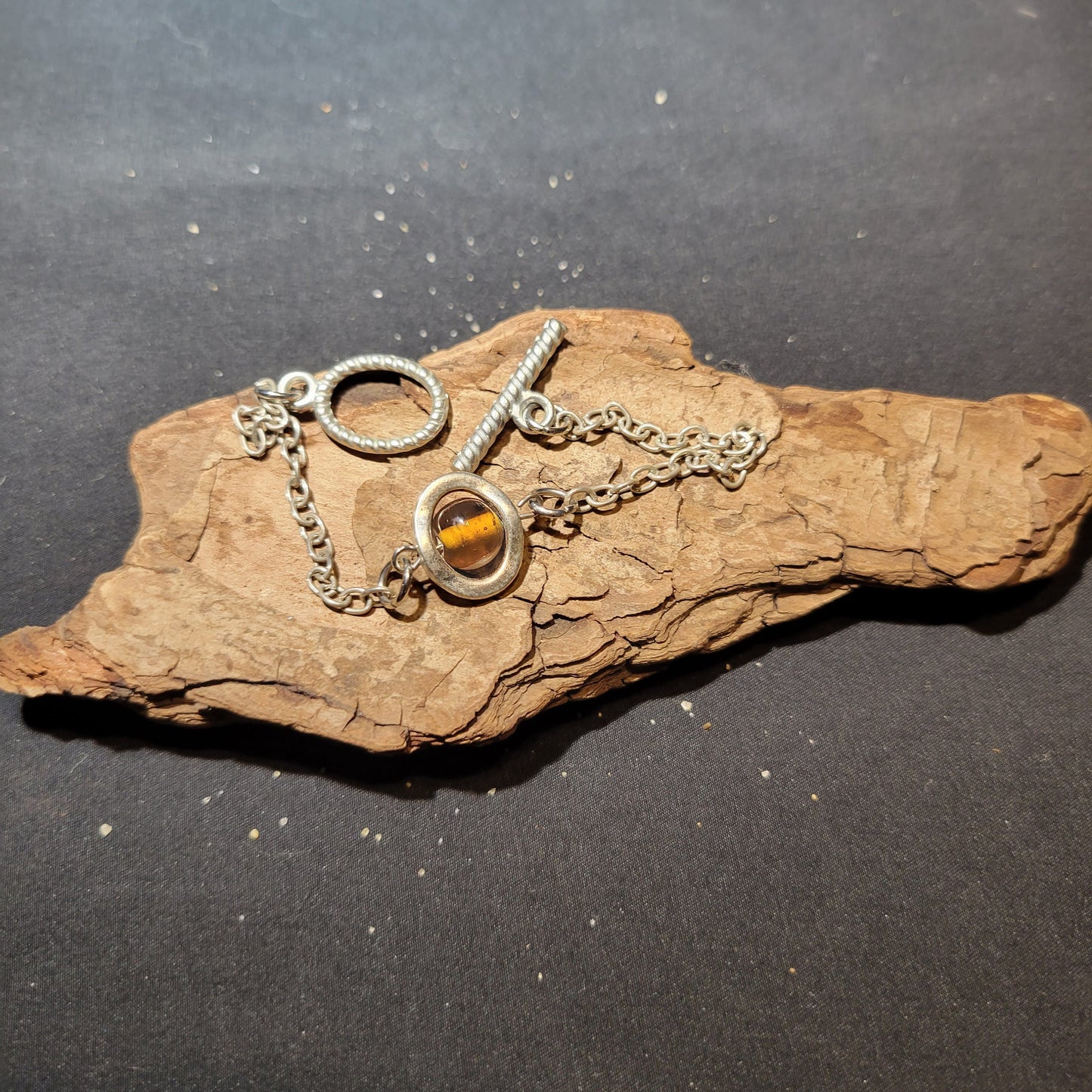 Brown Bead Charm Bracelet