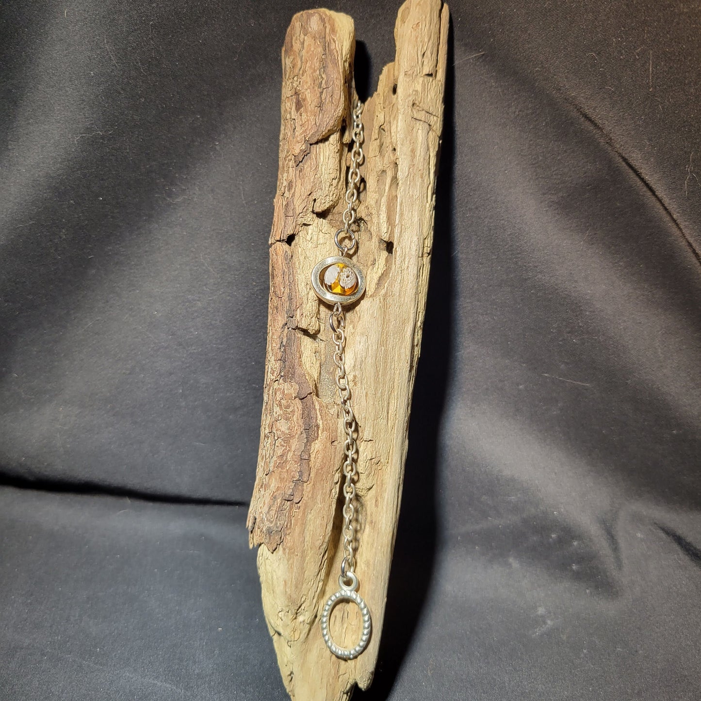 Brown Bead Charm Bracelet