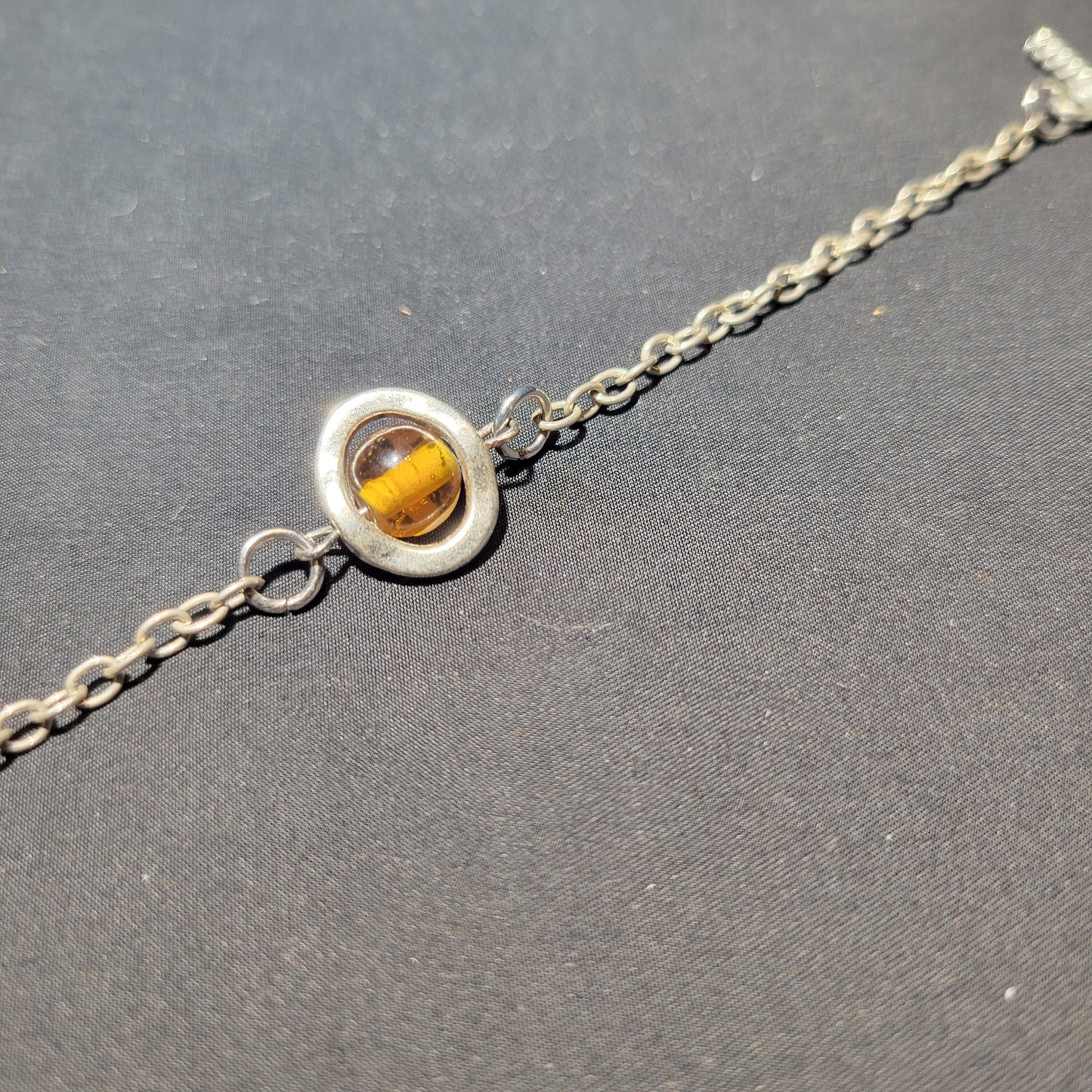 Brown Bead Charm Bracelet