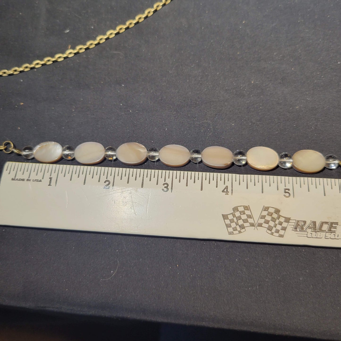 Taupe and Clear Beaded Necklace