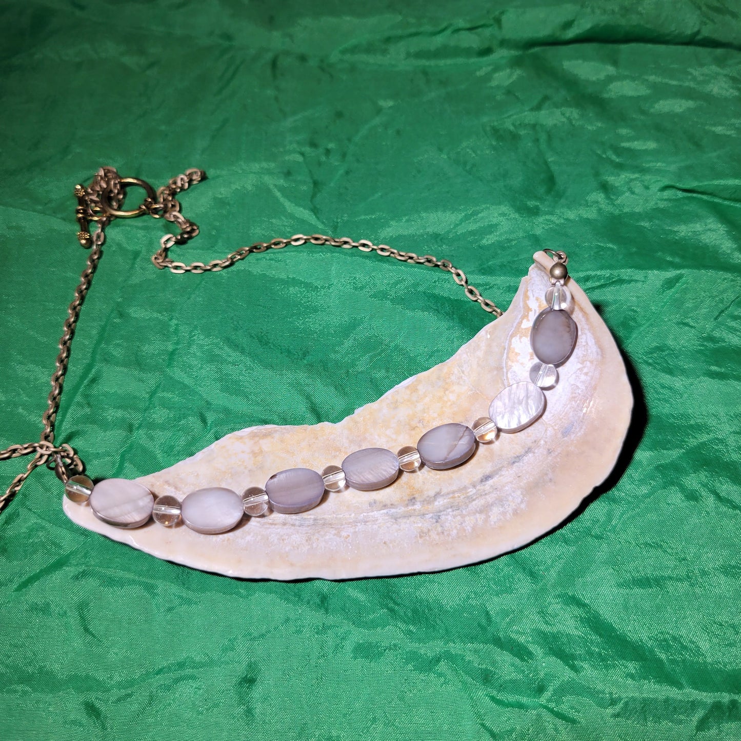 Taupe and Clear Beaded Necklace