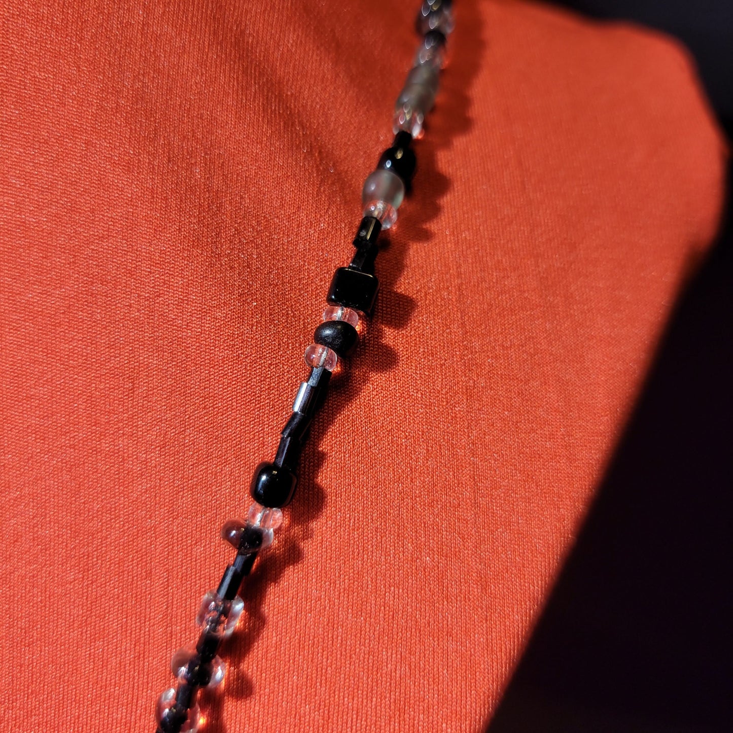 Black and Hematite Beaded Necklace