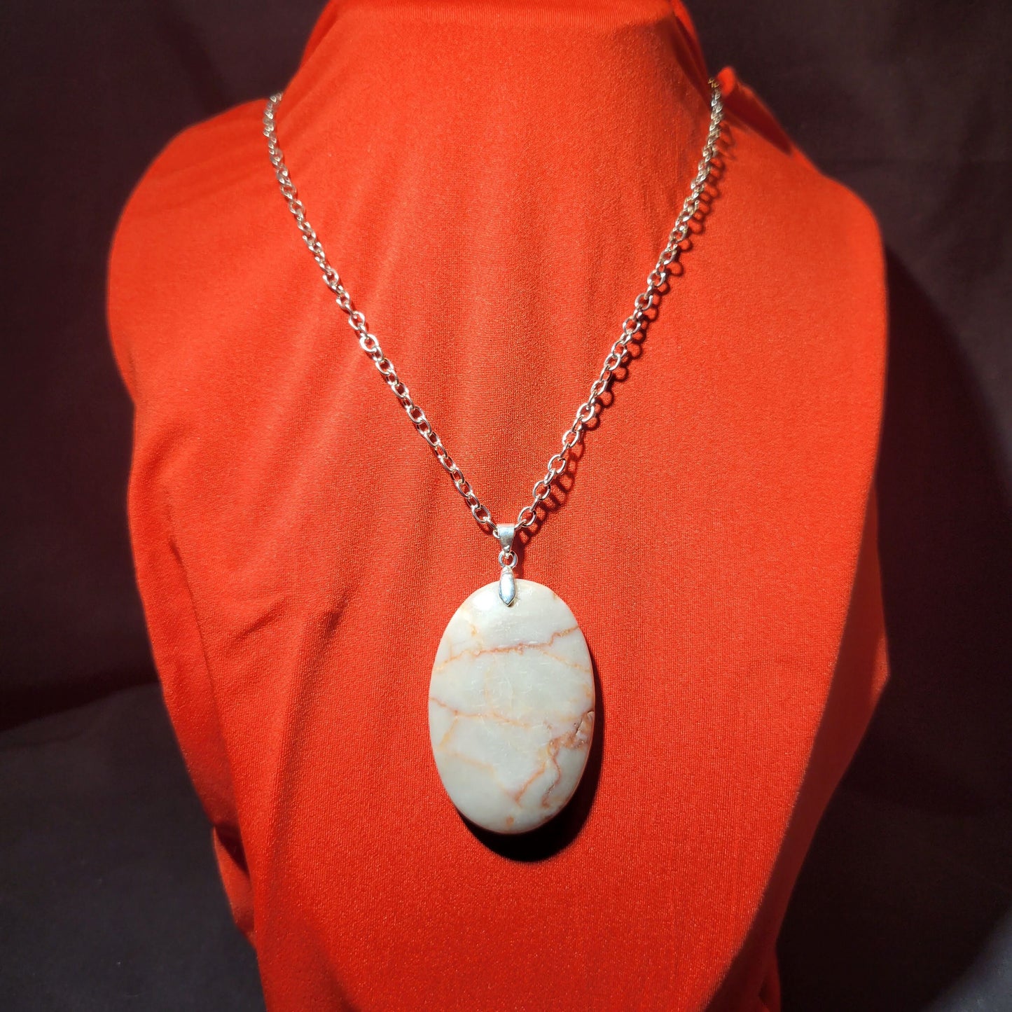 Redline Marble Pendant Necklace