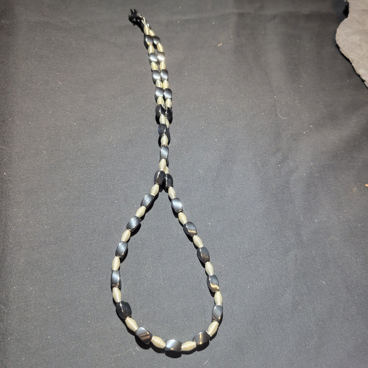 Hematite and Silver Beaded Necklace