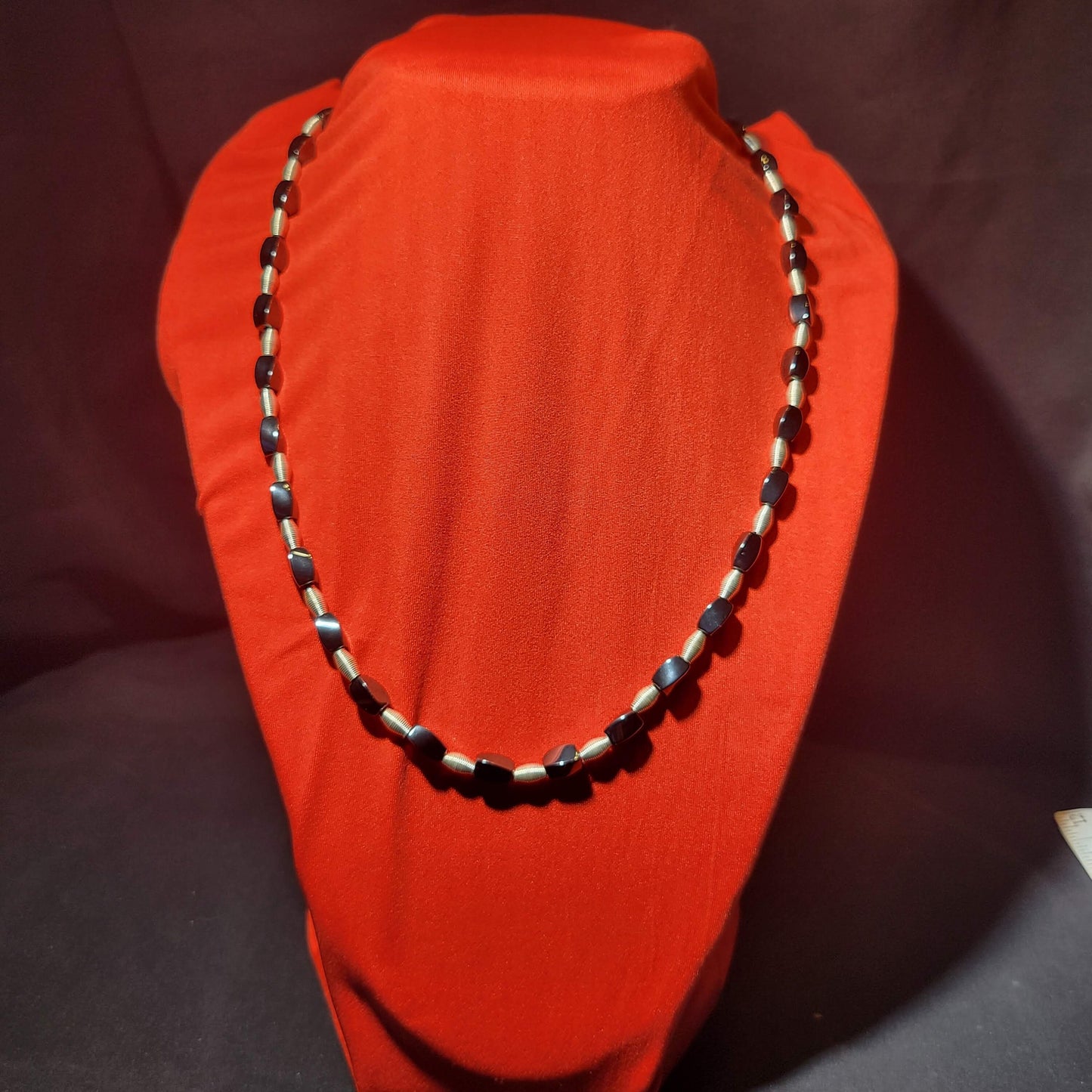 Hematite and Silver Beaded Necklace