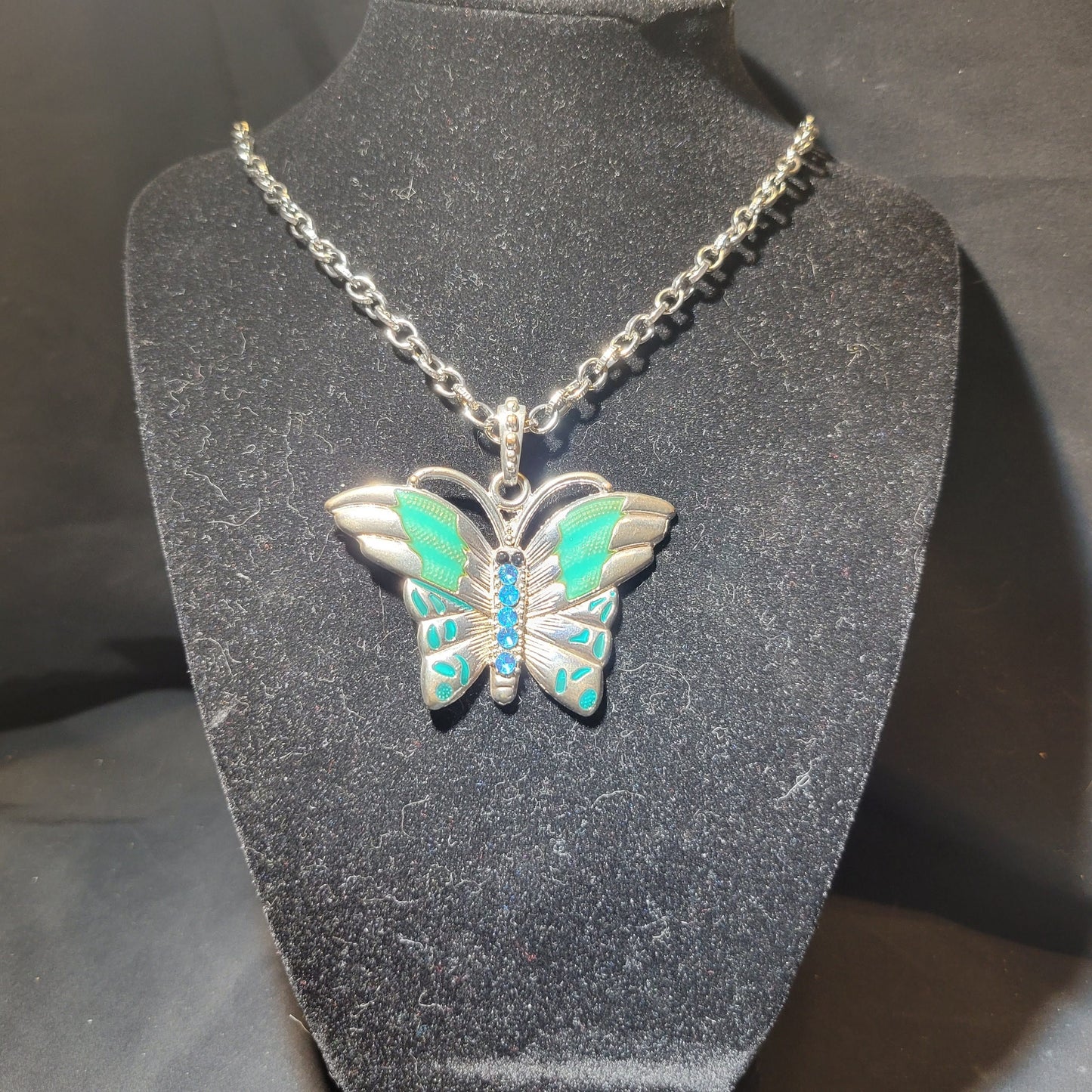 Silver Butterfly Pendant Necklace