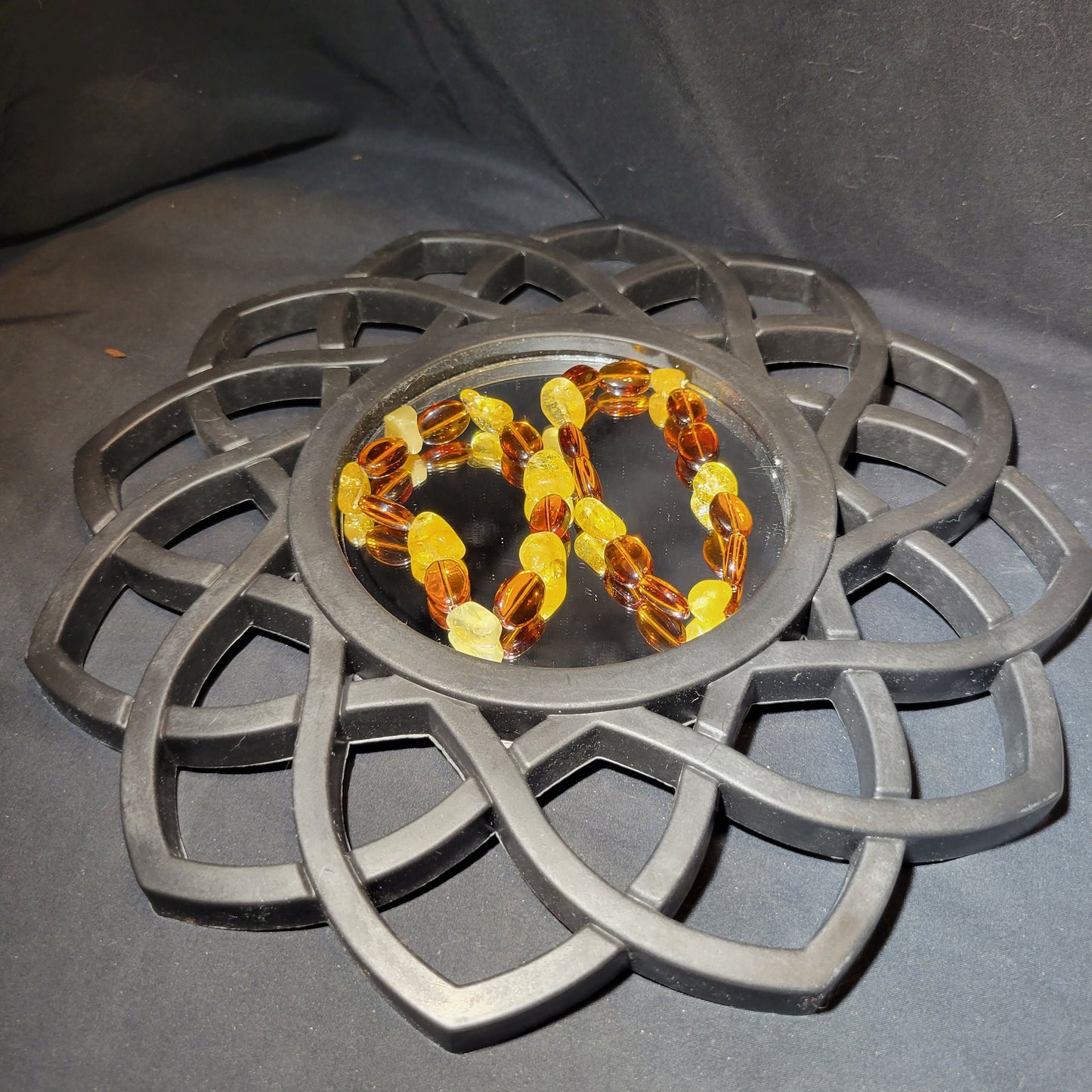 Yellow and Brown Beaded Bracelet