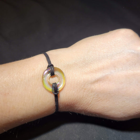 Iridescent Doughnut Charm Bracelet