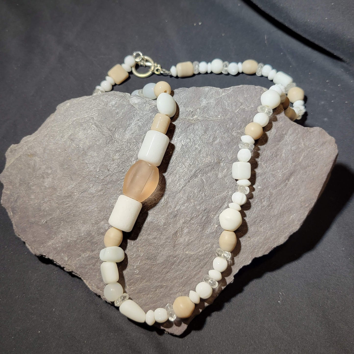 Marshmallow Bluff Beaded Necklace