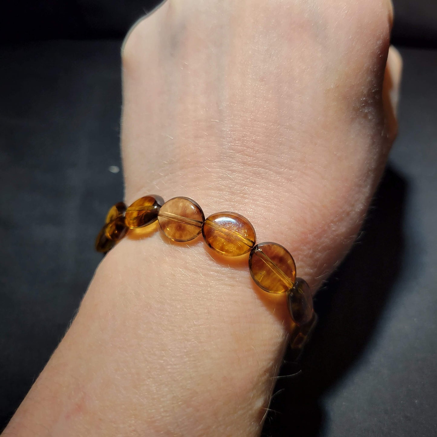 Amber Acrylic Beaded Bracelet