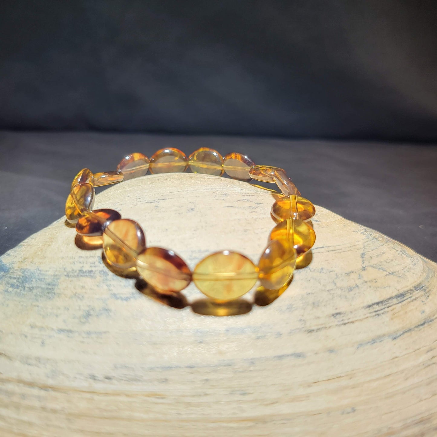 Amber Acrylic Beaded Bracelet