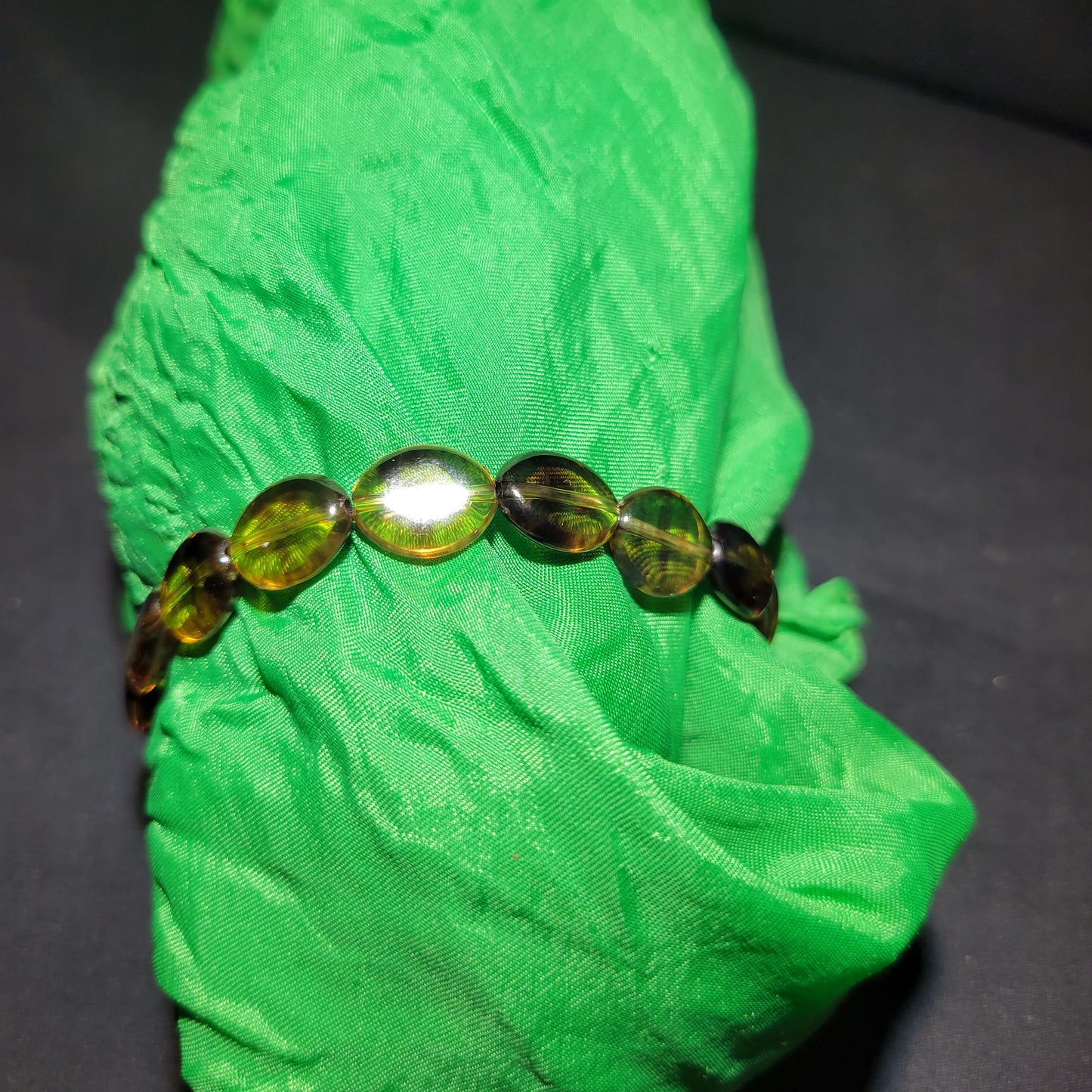 Amber Acrylic Beaded Bracelet
