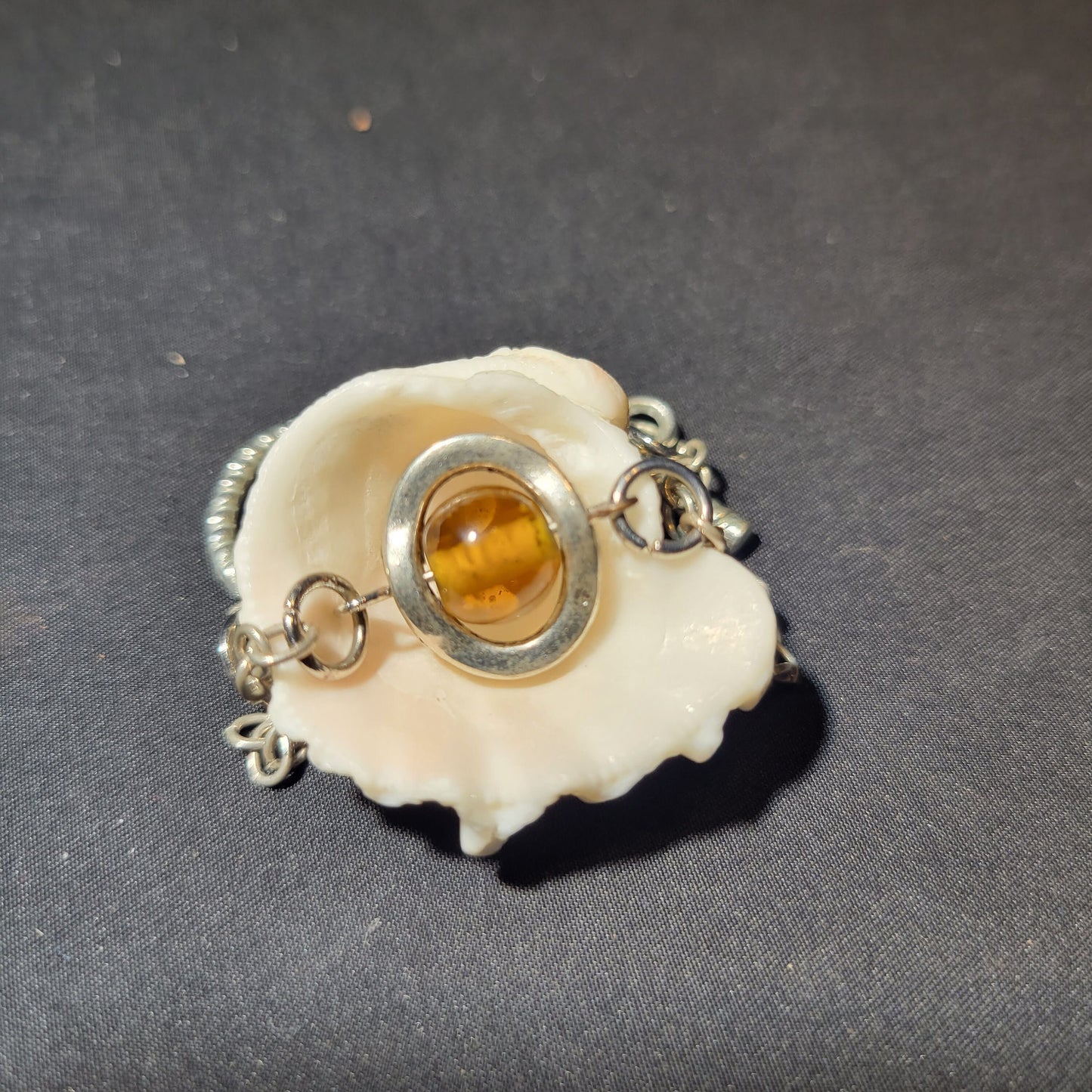 Brown Bead Charm Bracelet