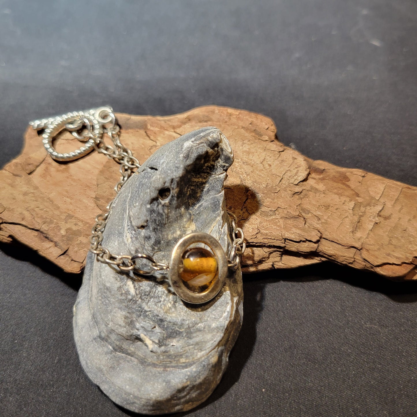 Brown Bead Charm Bracelet