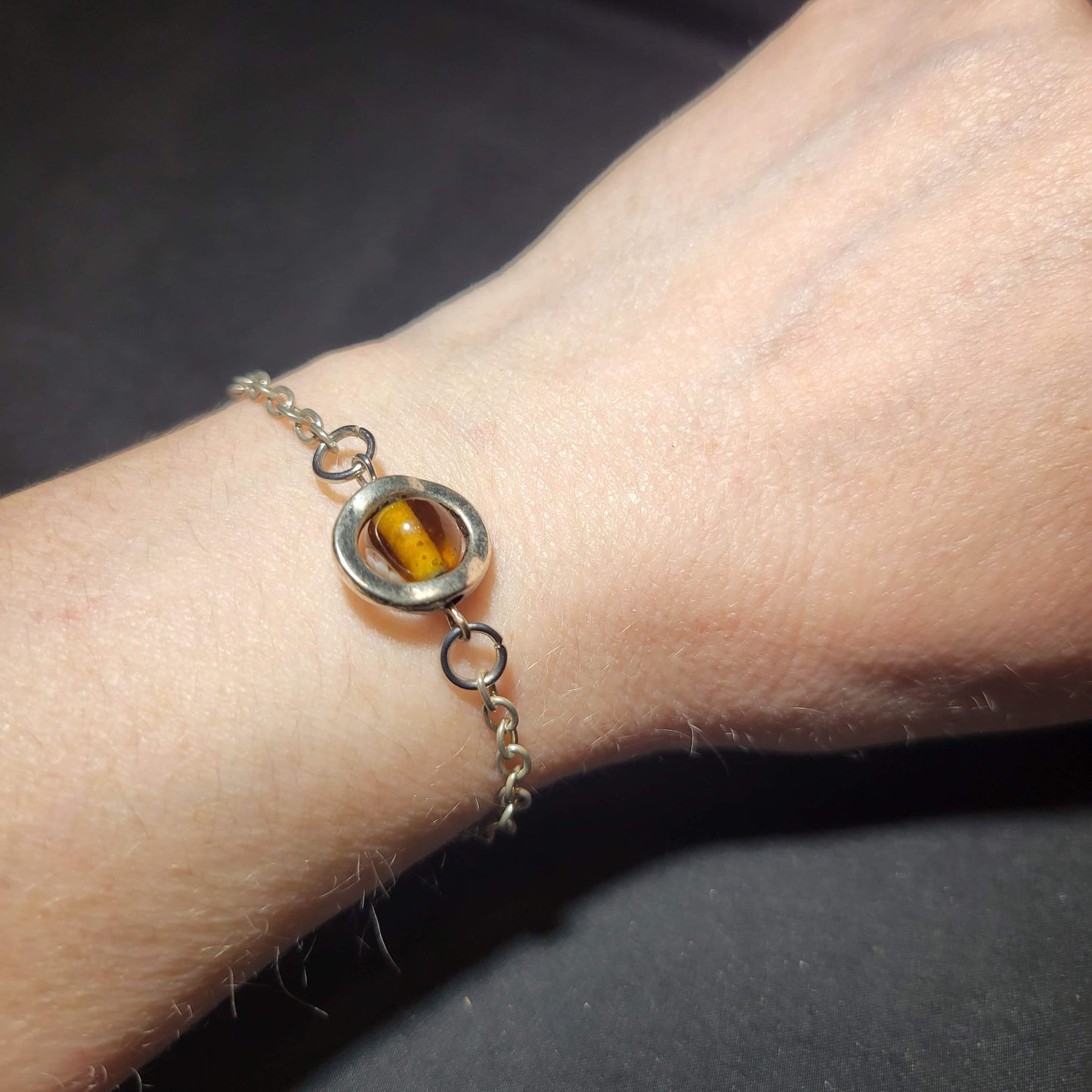 Brown Bead Charm Bracelet