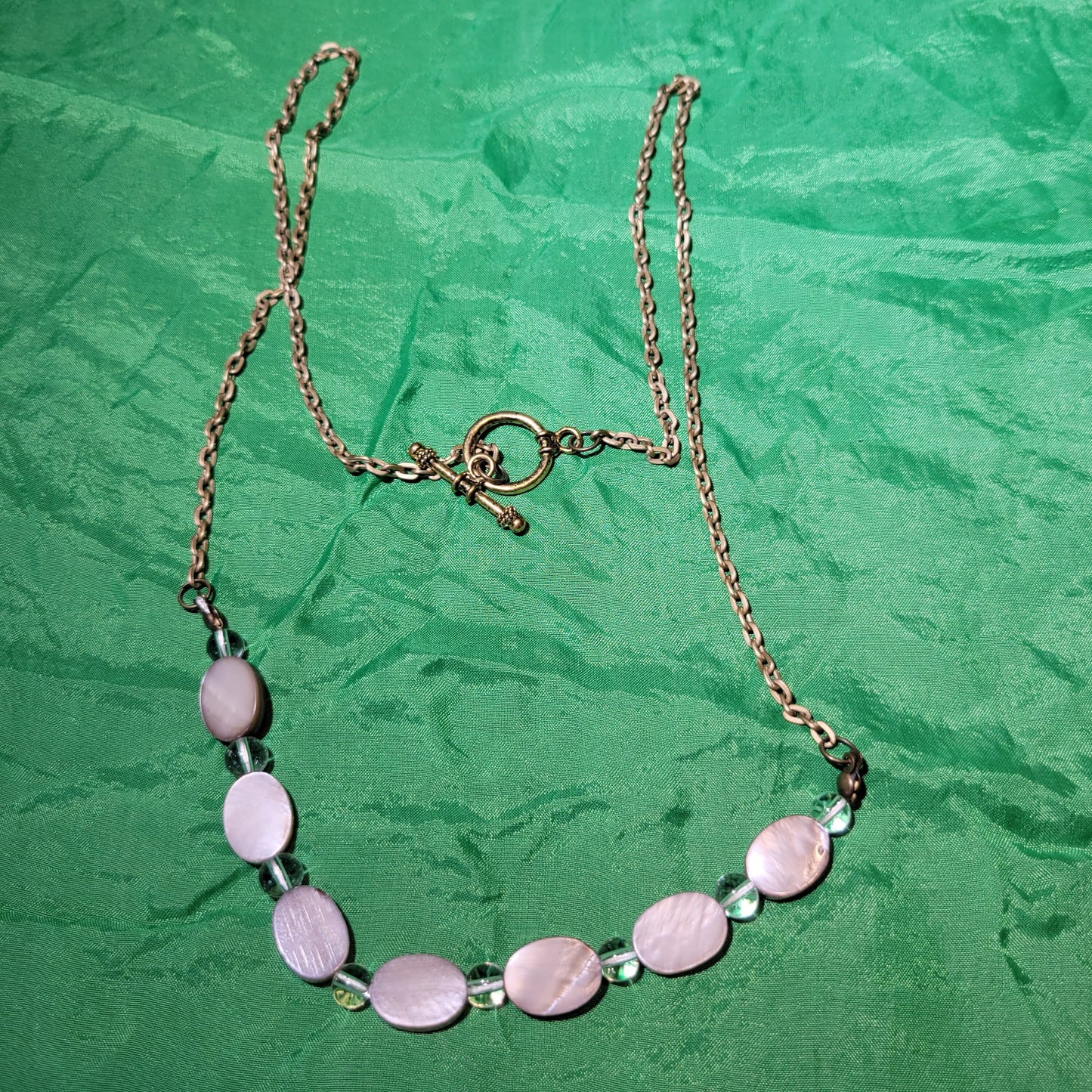 Taupe and Clear Beaded Necklace