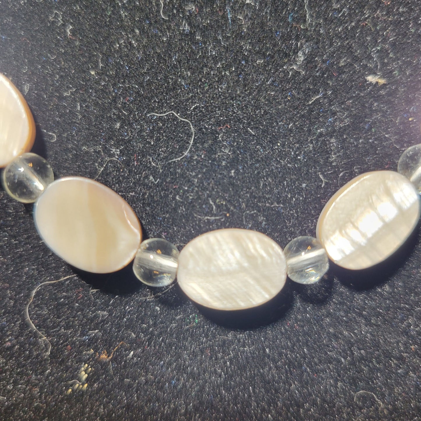Taupe and Clear Beaded Necklace