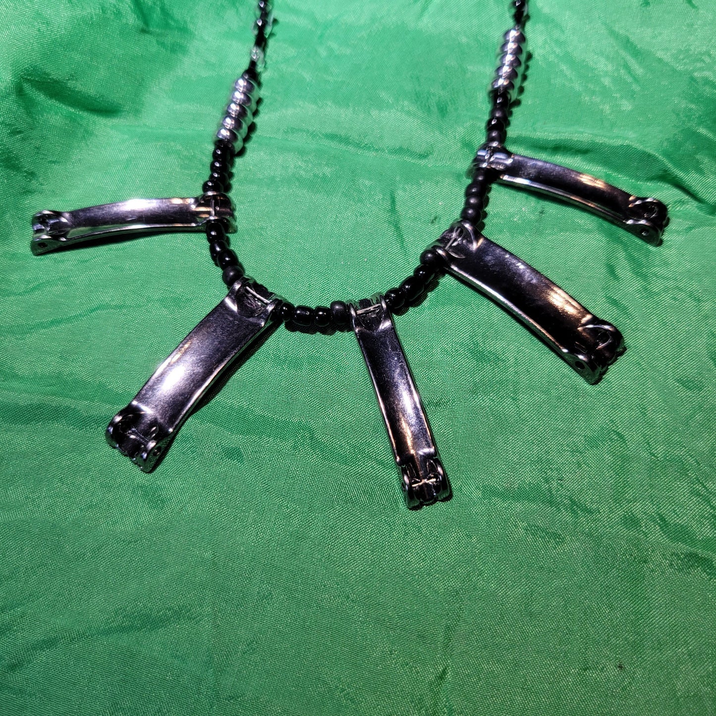 Black and Hematite Beaded Necklace
